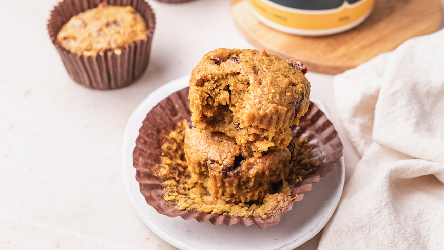 Pumpkin Cranberry Protein Muffins