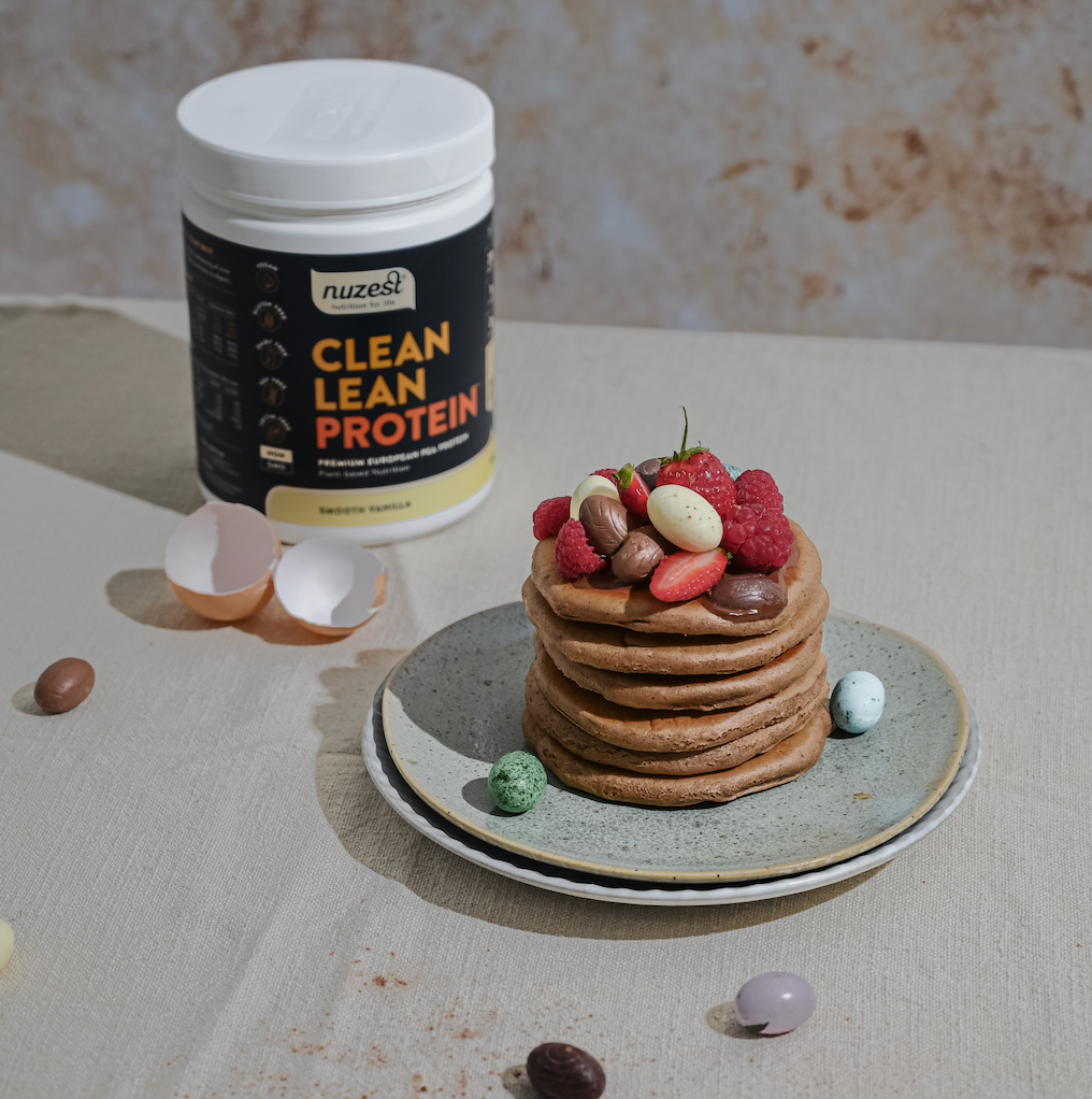 High Protein Vanilla Easter Pancakes